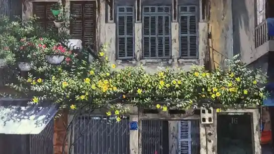 Hoạ sĩ Phạm Ánh một lần nữa gây sốt với bộ tranh sơn dầu Hà Nội đầu đông