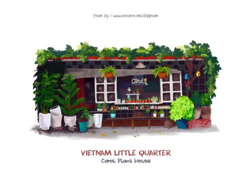 Kín Illustration Khu phố nhỏ Việt Nam