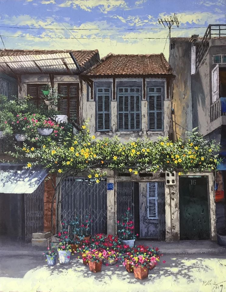 Hoạ sĩ Phạm Ánh một lần nữa gây sốt với bộ tranh sơn dầu Hà Nội đầu đông