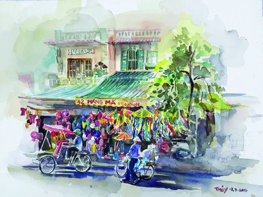 Lưu giữ ký ức Hà Nội qua tranh ký họa